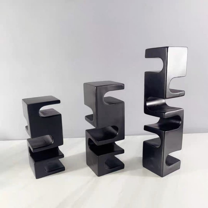 异型树脂摆设北欧风轻奢创意家居样板房软装饰品书房扭曲内凹摆件