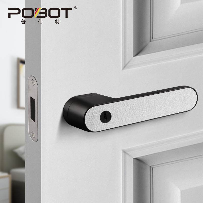 意式极简门锁磁吸静音铝木门生态门锁室内卧室房门把手可镶嵌岩板