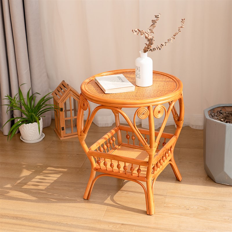 直销方形圆形藤茶几喝茶三件套休闲印尼腾縢