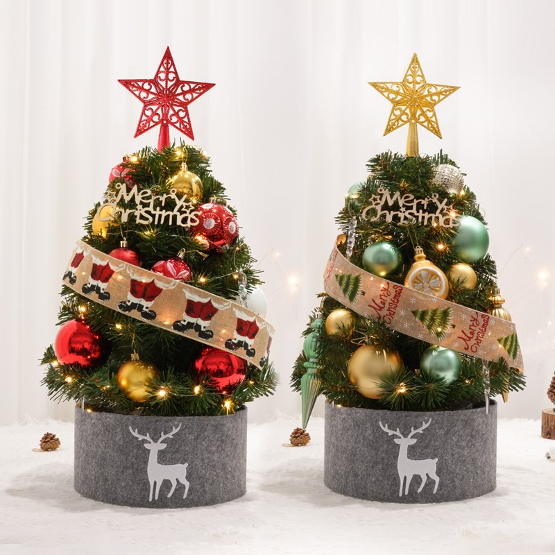 2024新款圣诞树家用小型桌面diy创意摆件儿童圣诞节装饰礼品套装