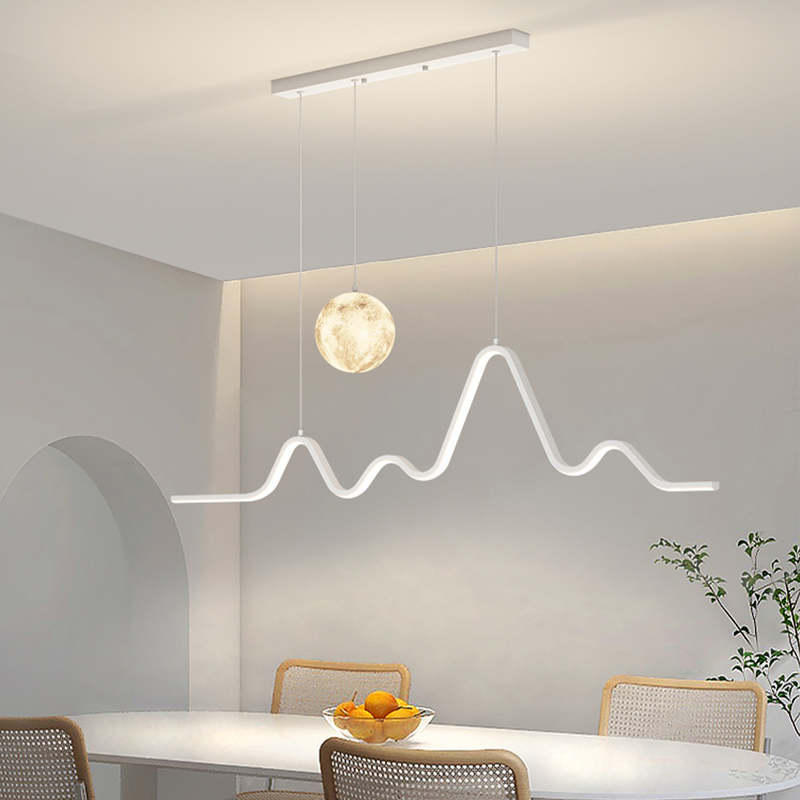 极简餐厅吊灯 2023年新款创意现代简约大气长条led吧台护眼餐桌灯