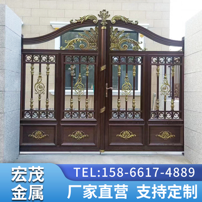 别墅铝艺大门双开门单开门铝合金庭院大门乡村小区农村铝艺大门