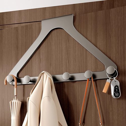 门后挂钩免打孔门上挂衣架浴室卧室门后挂架加厚高级感衣帽收纳架