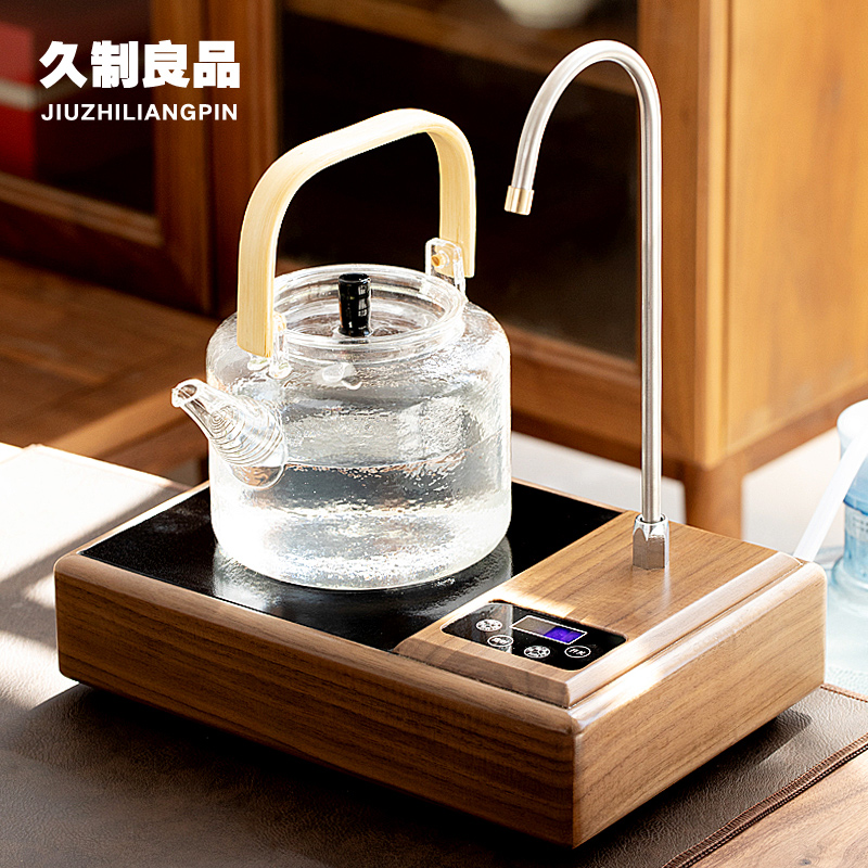 胡桃木全自动上水一体电陶炉家用办公煮茶器泡茶耐高温玻璃烧水壶