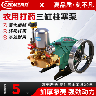 三缸柱塞泵农用免黄油高压打药机泵头喷雾器大流量抽水泵打药泵
