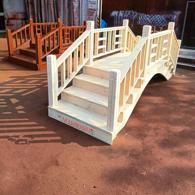 实木小拱桥防腐木小桥户外景观碳化木小桥七夕鹊桥公园花园小木桥