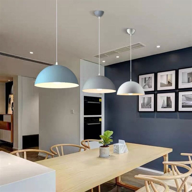 半圆吊灯现代简约单头餐厅灯饭店吧台理发店彩色创意个性锅盖灯罩,家装灯饰光源,客厅吊灯,淘宝优惠券,粉丝福利购,淘宝优惠卷