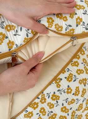 2024新款软糯韩系 小碎花抱枕被 小号 105*145cm 碎碎-黄