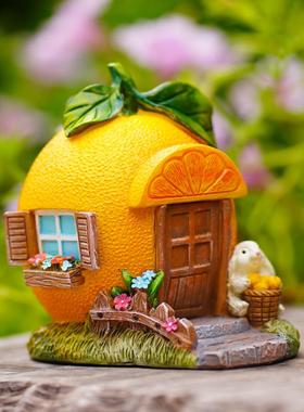 橙子小屋创意微景观房子花园盆景装饰桌面摆件送朋友生日祝福礼物