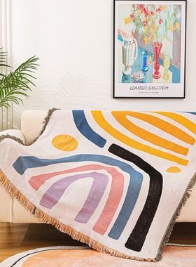 简约现代波洛克沙发毯加厚防滑样板间防尘罩酒店宾馆装饰毯盖毯