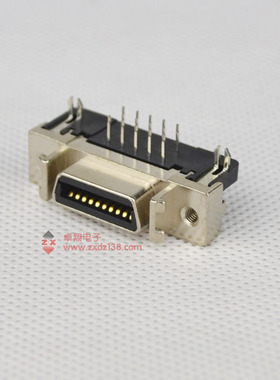SCSI连接器HPCN插座D端子14P/20P/26P卧式弯头SCSI 槽式弯脚