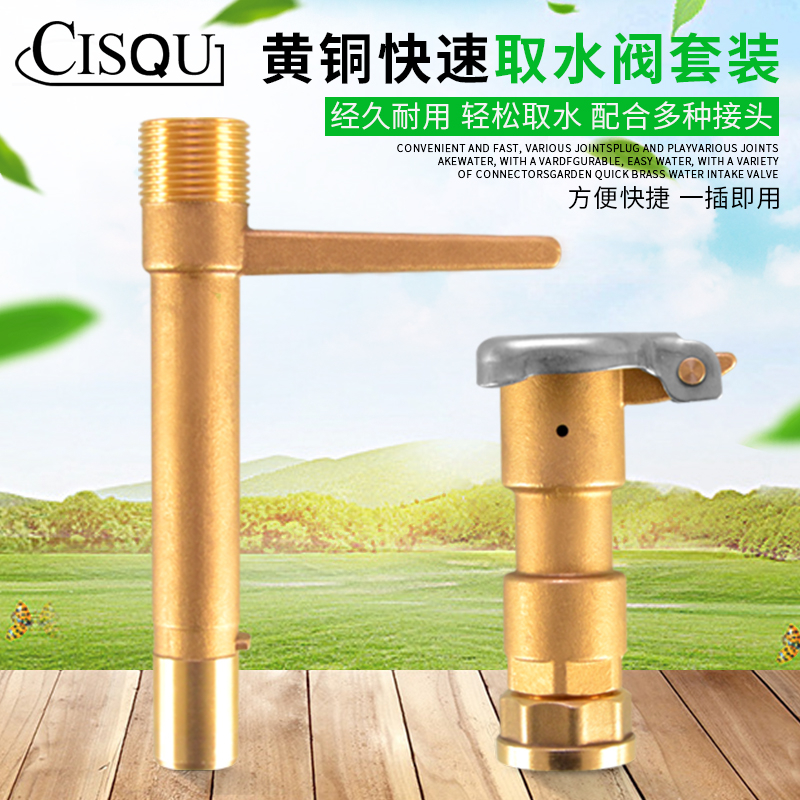 园林草坪黄铜取水器快速取水阀插杆绿化水管地接头洒水栓4分6分