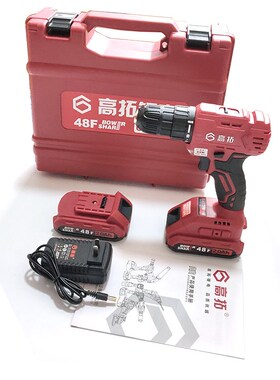 高拓48F锂电充电钻GT7200无刷12V手枪钻充电式大扭力调速小型