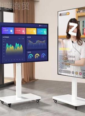 电视支架横18715竖屏旋转直落播架手摇式升降推车轮带移机动地式