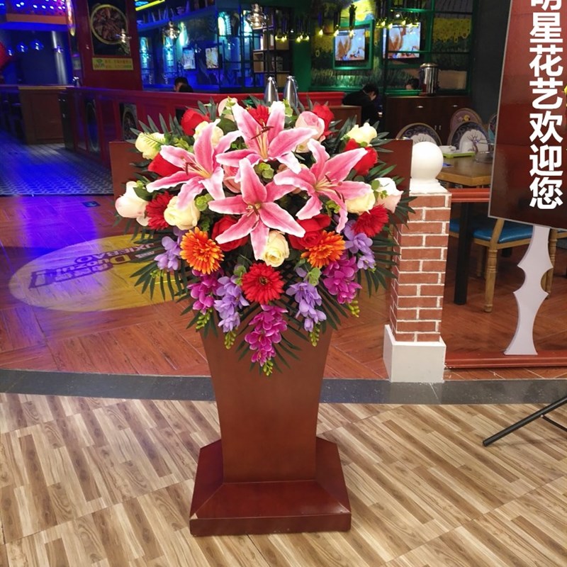 讲台花仿真花演讲台花束席台假花挂式下垂仿真绢花会议桌花摆花