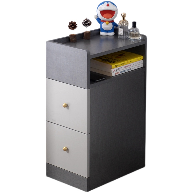 侧开口床头柜小型超窄款夹缝收纳床边柜儿童迷你实木定制15/20/25