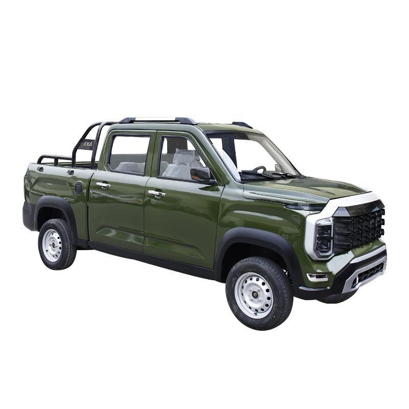 电动皮卡四轮车新能源双排家用代步油电两用新款拉货4轮车