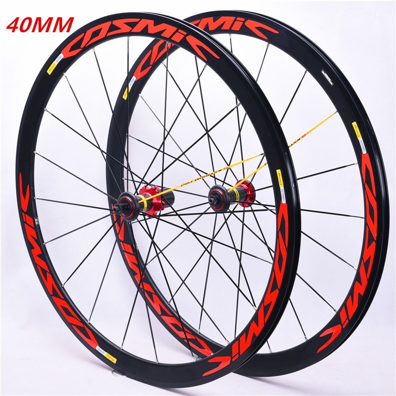 铝合金30/40MM50/碳纤维管花鼓公路车轮组700CV/C圈刹六丁中锁碟