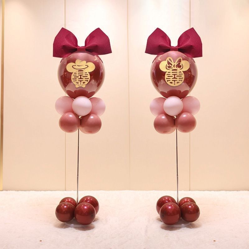 婚礼拱门花门结婚婚礼气球路引农村婚礼场景布置气球拱门装饰喜