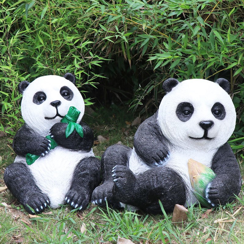 户外园林花园树脂玻璃钢动物雕塑爬树挂件装饰泉州仿真大熊猫摆件