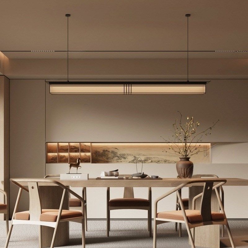2024年新款设计师灯具中式餐厅茶室一字吊灯吧台书房前台灯饰中山,家装灯饰光源,客厅吊灯,淘宝优惠券,粉丝福利购,淘宝优惠卷