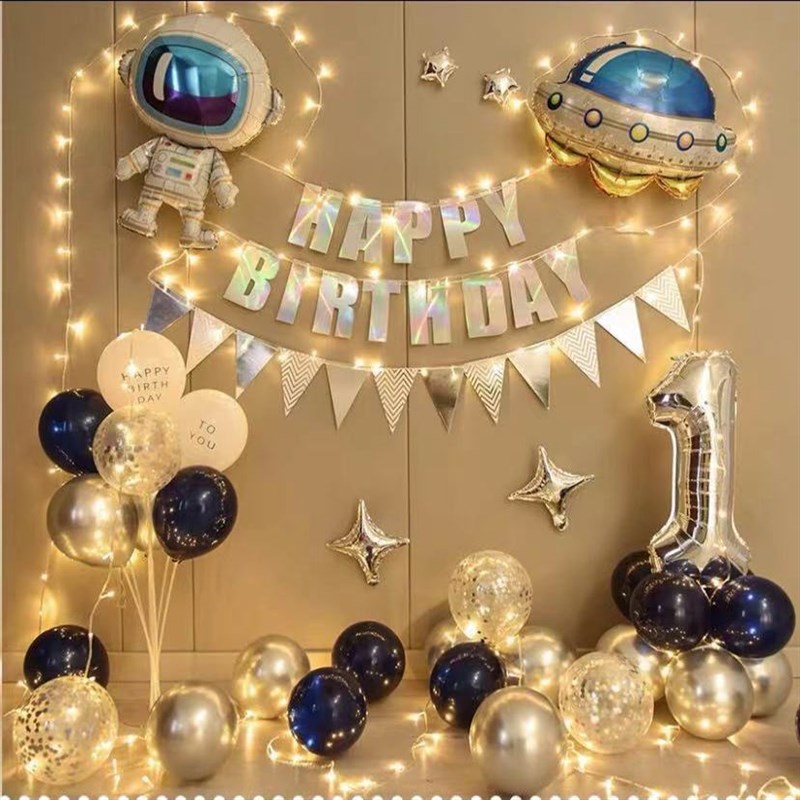 生日快乐装饰用品场景气球网红背景墙儿童周岁宝宝男女孩派对布置