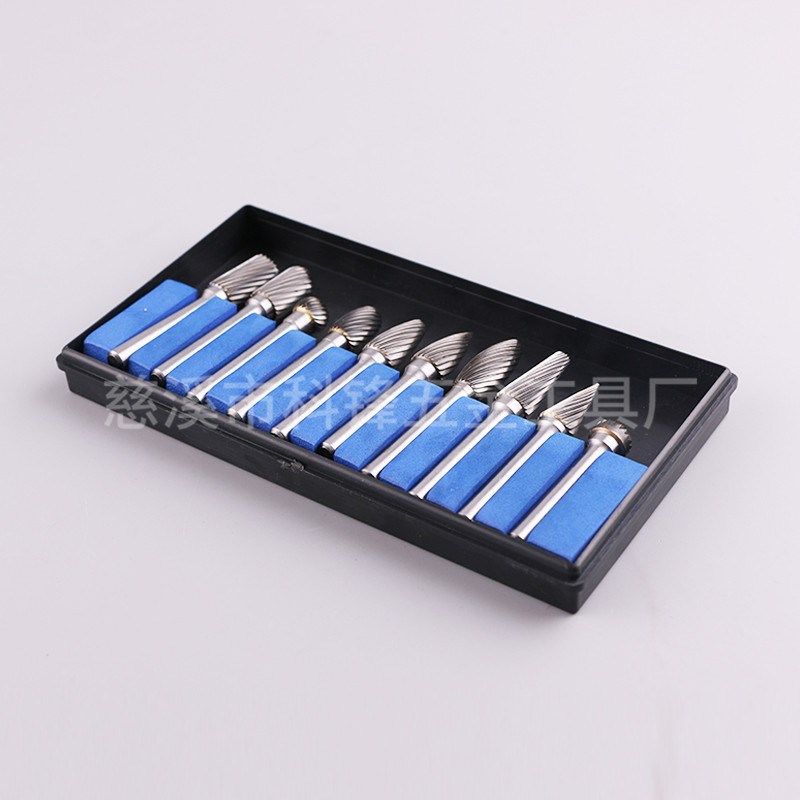 硬质合金旋转锉 钨钢磨头10*6套装单双槽旋转锉打磨头可加长定制