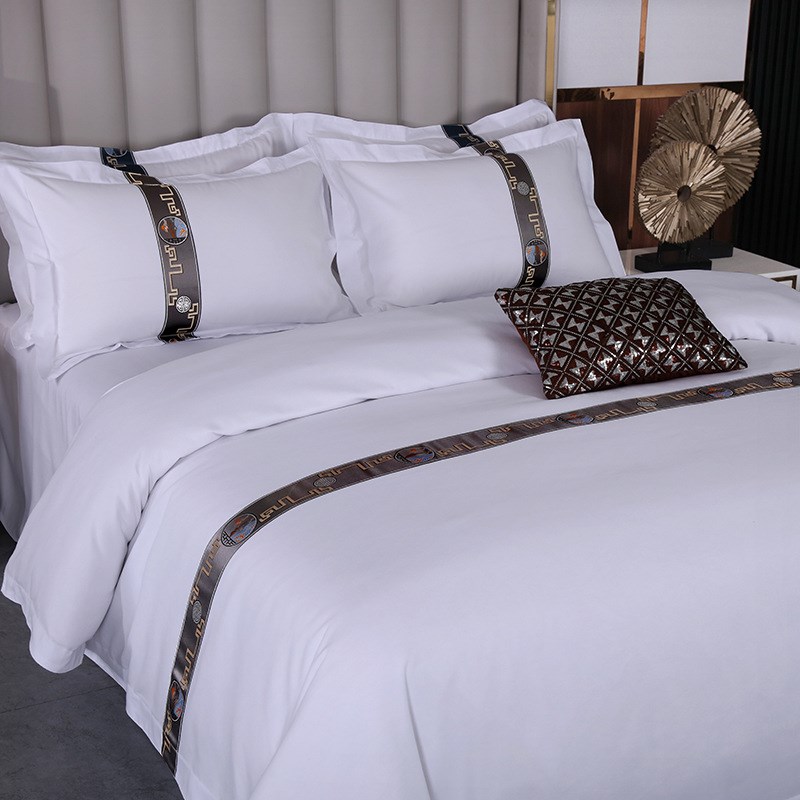 高档酒店床上用品民宿纯白四件套单双人床被子床垫枕芯全套组合装