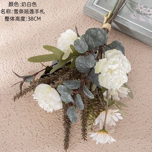 跨境雪奈陆莲手札仿真花家居装饰花设计婚庆手捧花束墙饰CF01218A