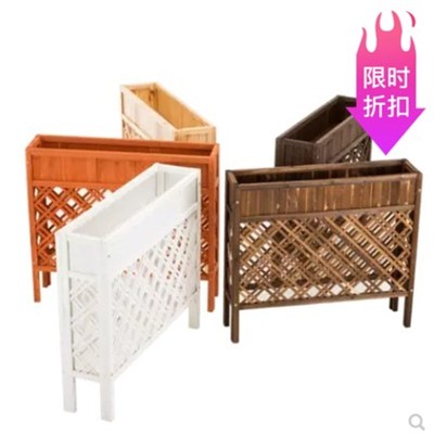 户外花箱防腐木实木花架花槽网格隔D断酒店餐厅篱笆围栏栅栏花盆