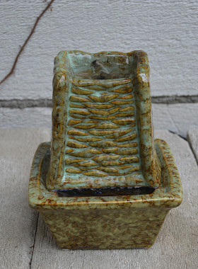 陶瓷工艺品摆设欧式小瀑布喷泉流水加湿器家居桌面客厅装饰小摆件