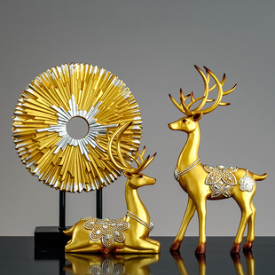 客厅电视柜家居饰品福鹿小摆件客厅酒柜电视柜办公室桌面乔迁礼品