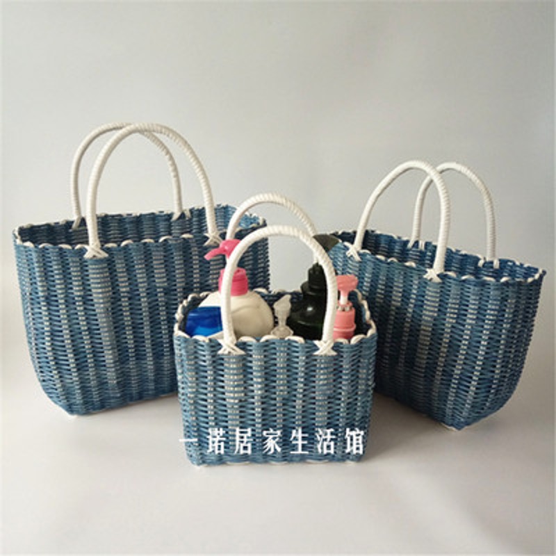 洗澡篮塑料购物篮手编菜篮子宠物采摘蓝收纳篮水果蔬菜篮鸡蛋筐