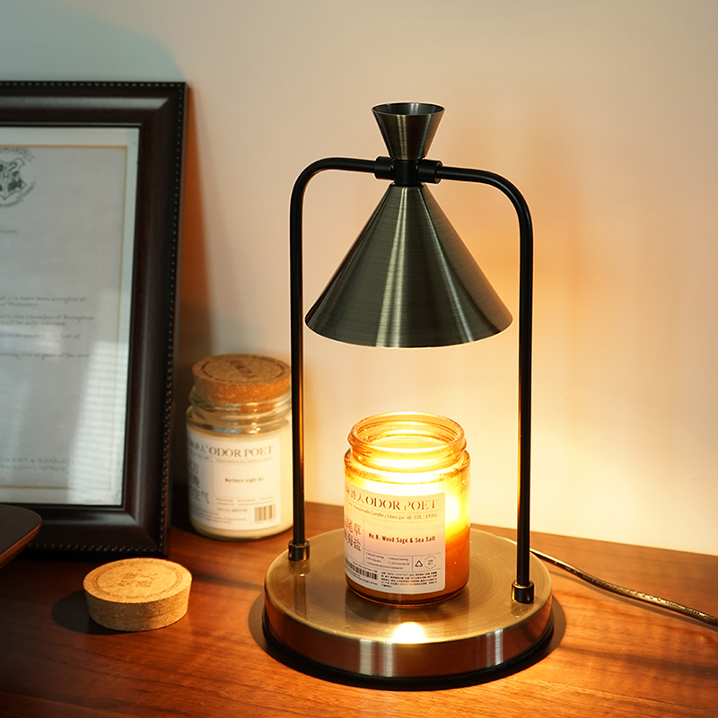 复古漏斗香薰融蜡灯可定时调光金属底座家居卧室无明火融蜡烛扩香