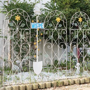 岛拉复古铁质爬架花架 田园金属花栅栏花园庭院围栏植物爬藤蔓架