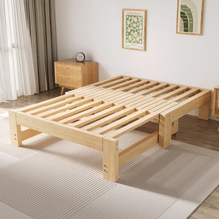 实木沙发床折叠两用小户型客厅伸缩人多功能拼接床家用抽拉床