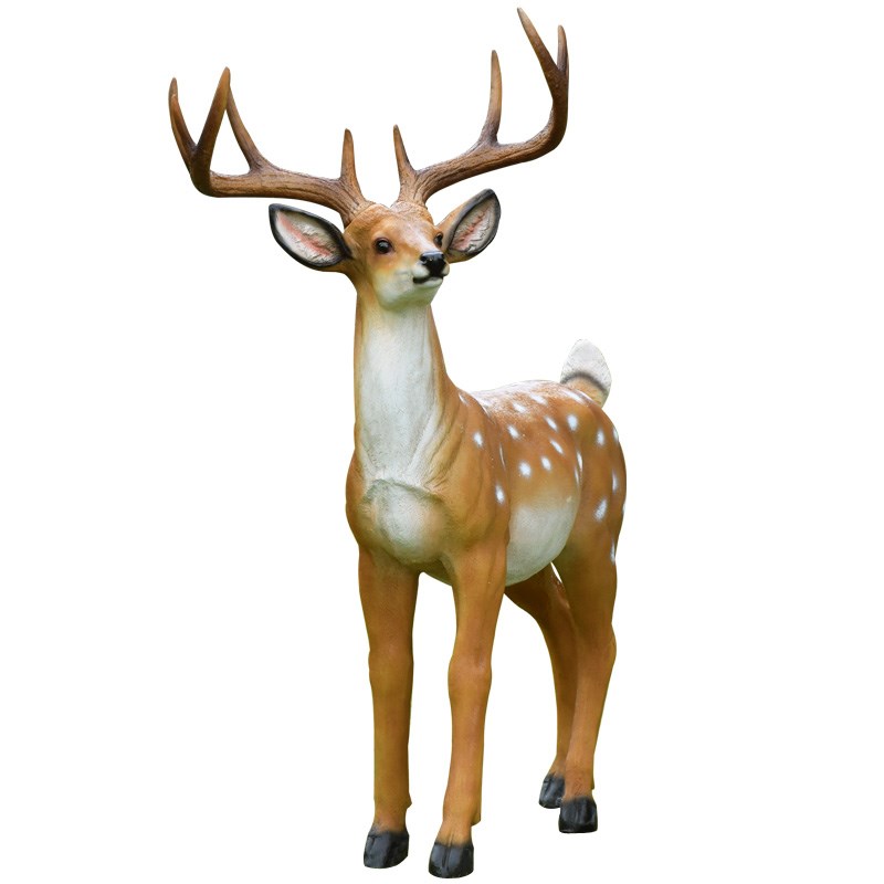 玻璃钢雕塑仿真梅花鹿摆件园林树脂工艺品花园婚庆别墅庭院装饰品