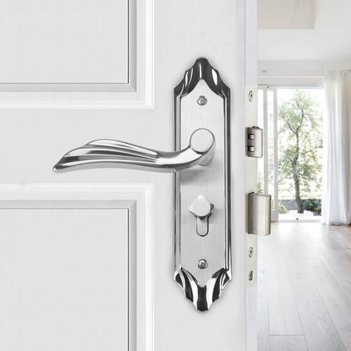 304不锈钢 室内房面板板手锁5040小50锁体把手上提反锁卧室木门锁