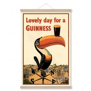 吉尼斯黑啤酒装 饰画复古beer油画布啤酒广告海报餐厅家庭酒吧挂画