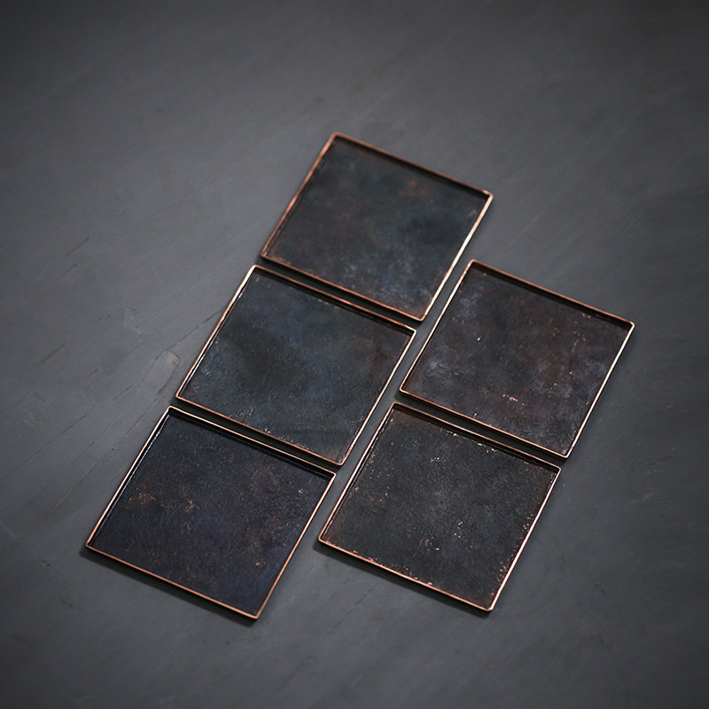 鸿庐 手工铜质方形杯托 金工手敲茶托 杯垫 茶托 茶道零配茶具,餐饮具,茶托,淘宝优惠券,粉丝福利购,淘宝优惠卷