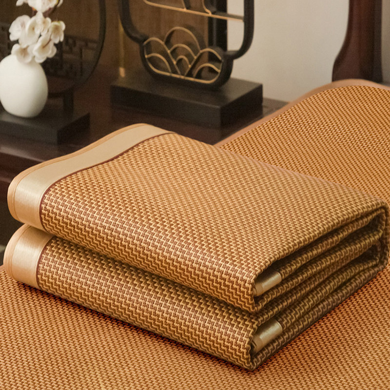 凉席冰丝席藤席1.8m床三件套宿舍单人学生席子冬夏两用家用草席