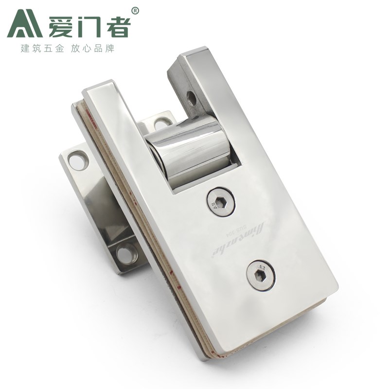 精铸304不锈钢长方形浴室夹90度加长玻璃门合页淋浴房门铰链门夹