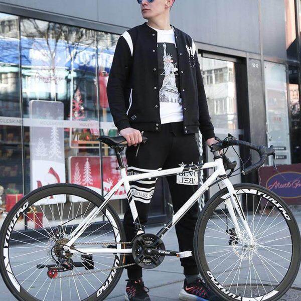 公路自行车赛车变速实心胎活飞网红死飞超快超轻碟刹