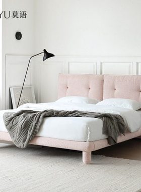 莫语MOYU/小怪兽床 小户型卧室北欧软包布艺床现代简约公主床新款