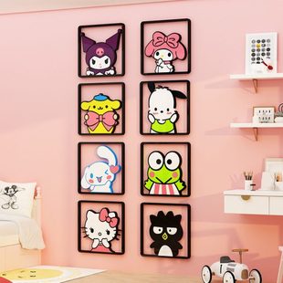 网红库洛米儿童房间布置装 饰摆件公主仔男女孩卧室墙面床头画贴纸