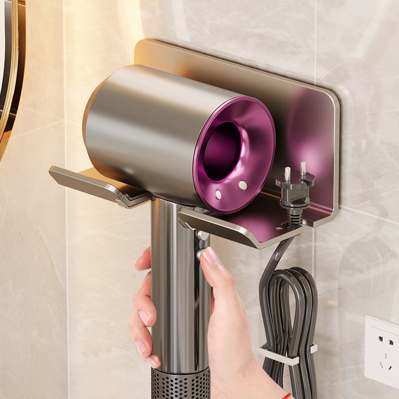 吹风机置物d架免打孔风筒支架壁挂式电吹风收纳架子卫生间各种神