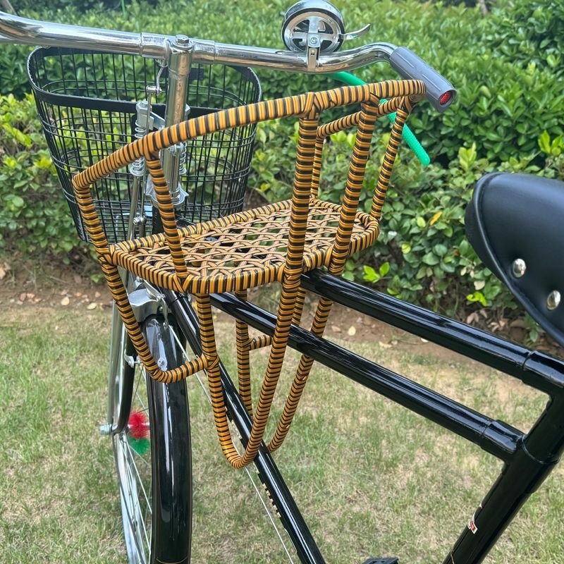 自行车前置儿童座椅二八大杠儿童座椅I竹编儿童座椅二八大杠专用