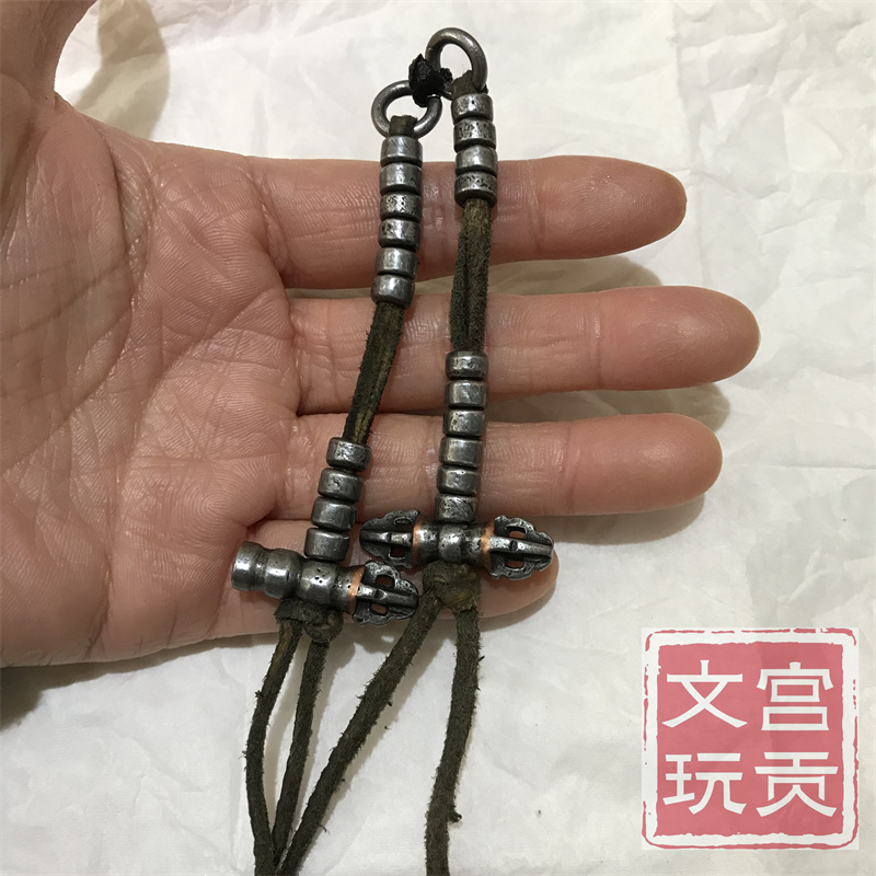 宫贡文玩复刻传统藏m式寒铁侧挂手珠手链卡子计数配饰装饰挂件手