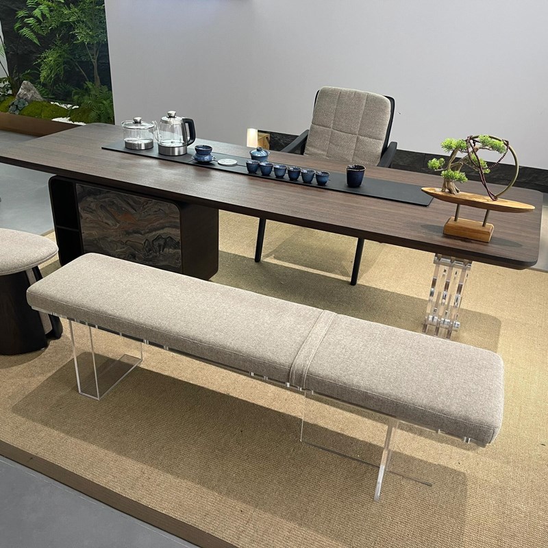 新中式黑胡桃白蜡木茶桌椅组合禅意实木茶台酒店民宿办Y公室泡茶