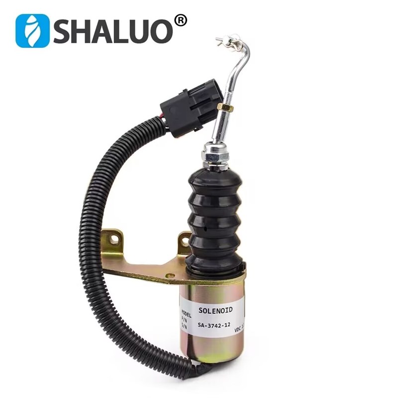 挖掘机配件适用玉柴YC85-8发动机停油熄火电磁阀开关SA-3742-12
